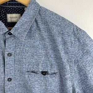 7 DIAMONDS Mens short sleeve button shirt contrast flip cuff - L